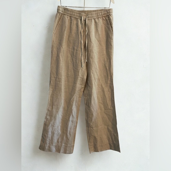 NWT Tommy Bahama Women’s Tan 100% Linen Wide Leg Vacation Pants Size Small